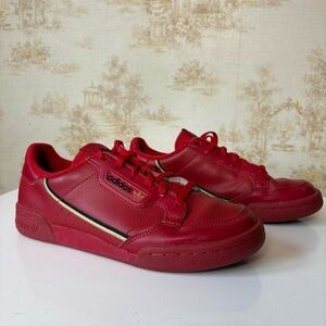 adidas Continental 80 red and gold retro leather sneaker tennis shoes